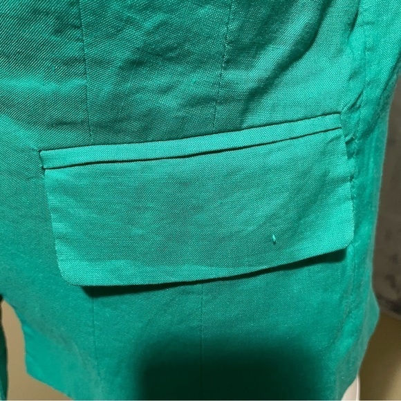 Countess Teal Green Linen Blazer - Picture 9 of 9